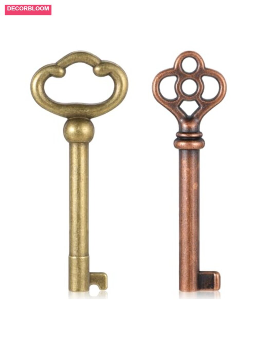 Vintage Brass Skeleton Key Set for Antique Furniture Cabinets and Locks